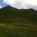 la montée vers le Grand Col Ferret depuis le refuge Elena